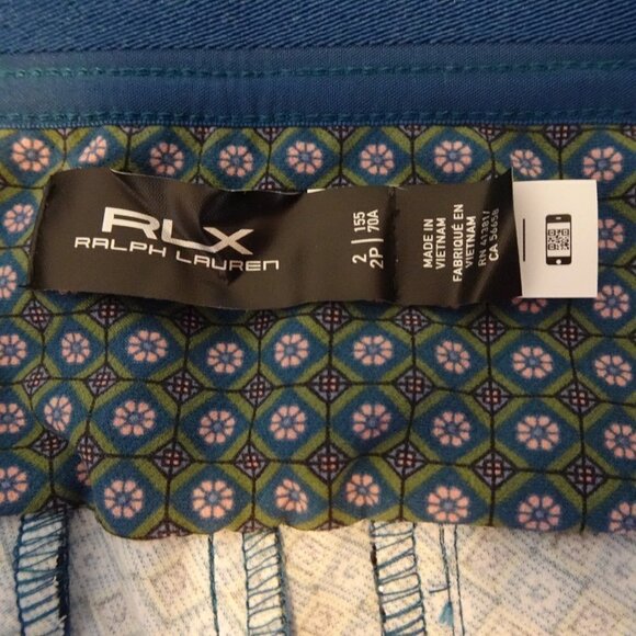 RLX Ralph Lauren Golf Pants Women's Size 2 Green Floral Print Stretch - Picture 7 of 11